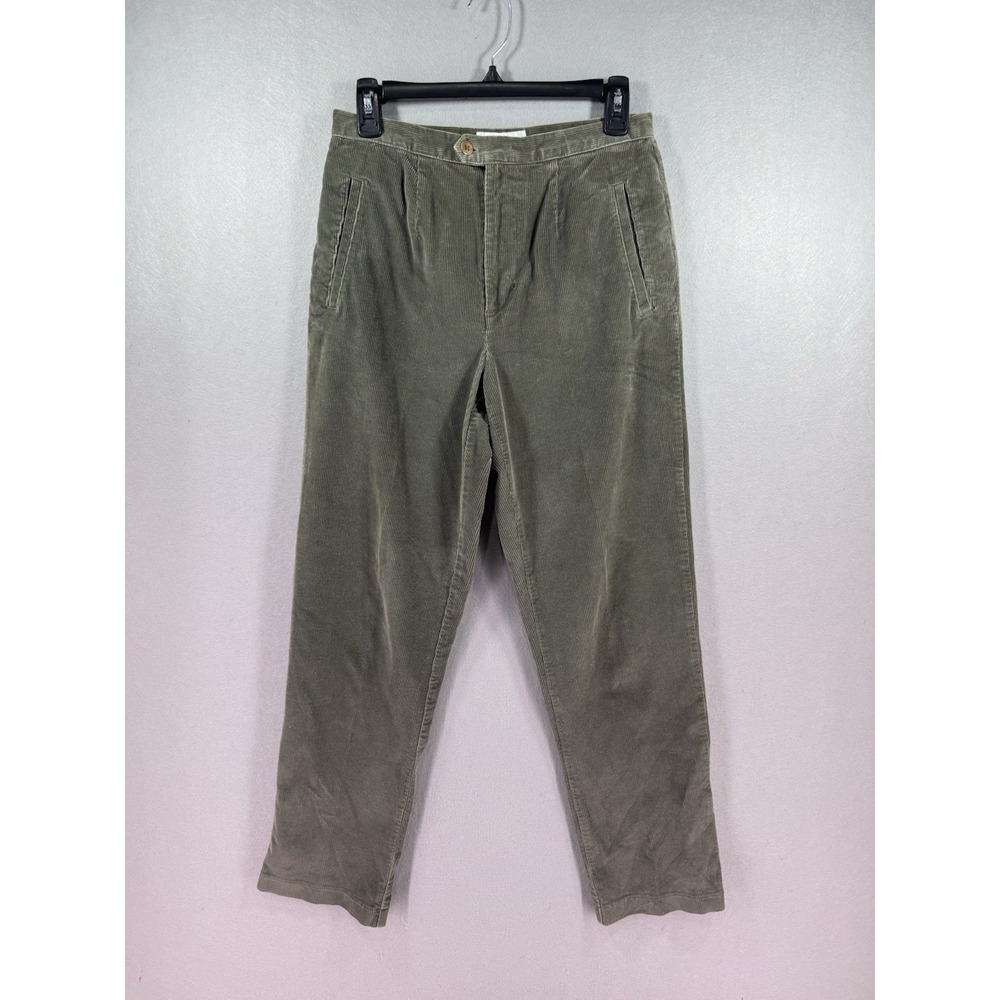 Dressbarn Green Corduroy Pants Womens Size 6 Retro Preppy Academia Heritage